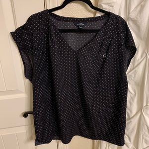 Navy printed chase blouse